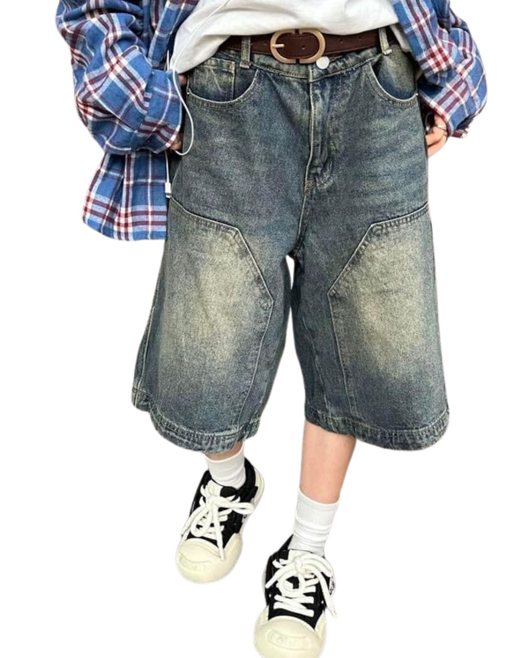 Retro Blue Y2K Jorts